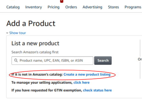 Create a new Amazon product